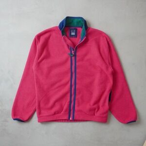 Vintage Gap Arctic Light Fleece Jacket Small Pink Full Zip 90s Colorblock Trim